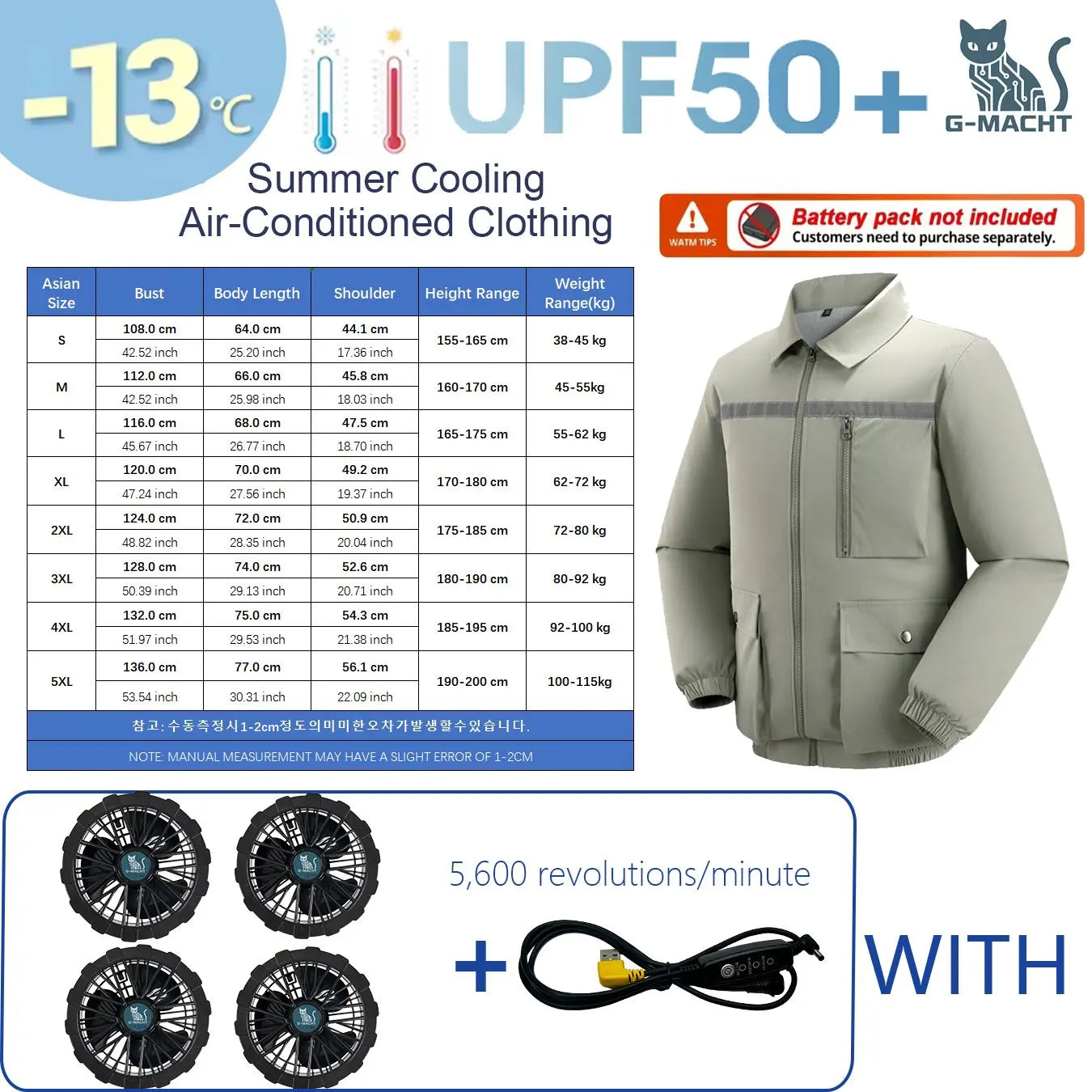 G-MACHT 4-Fan Cooling Jacket — Ultralight Air Conditioning Wear