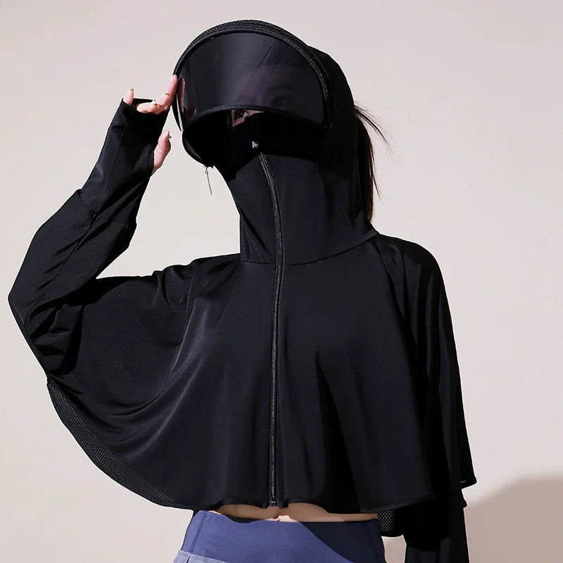 Ice Silk UV Protection Sun Cape — Lightweight Summer Cover-Up