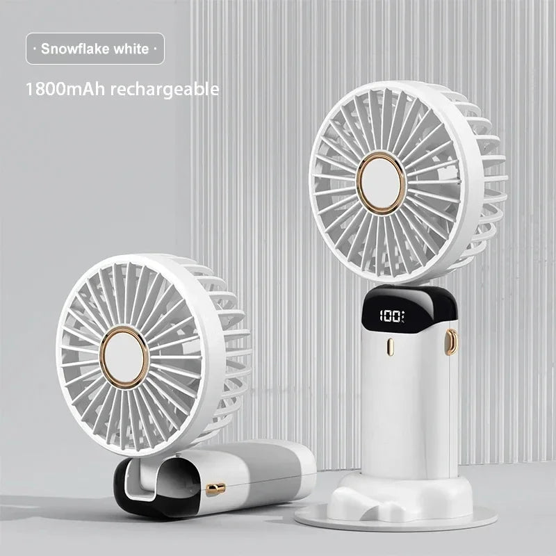 OIMG 5-Speed Neck Fan with LED Display & Phone Stand