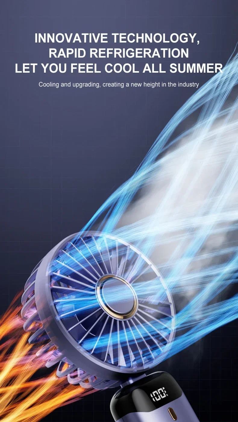 OIMG 5-Speed Neck Fan with LED Display & Phone Stand