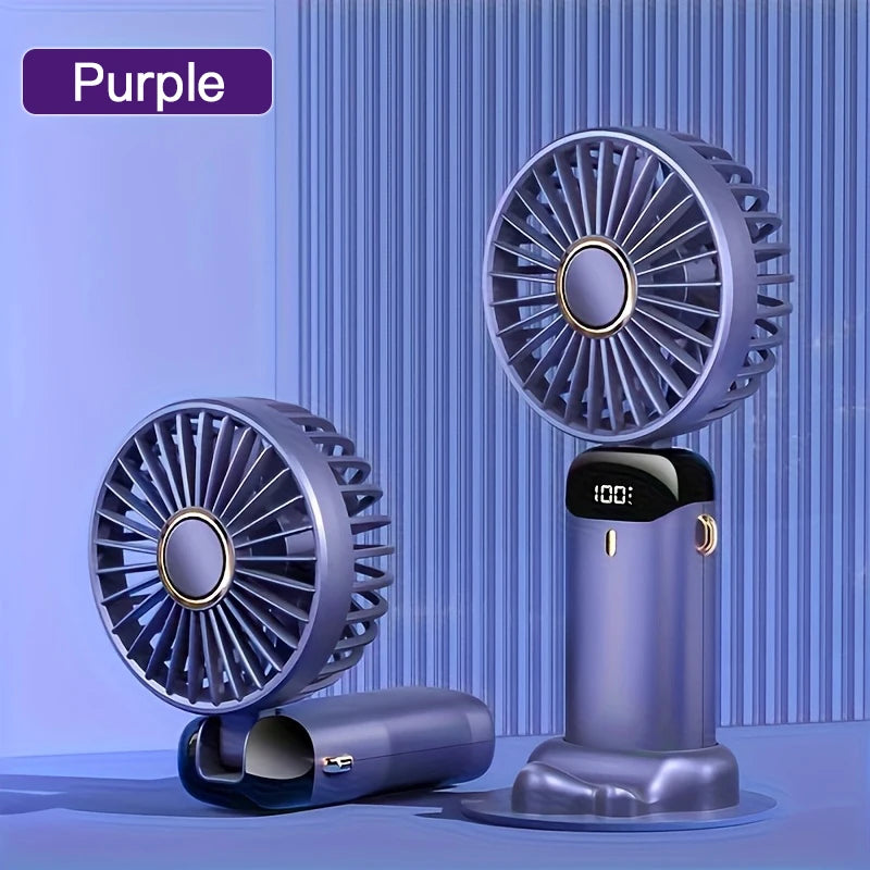 Portable Mini Fan — 6-Speed USB Rechargeable Handheld Fan