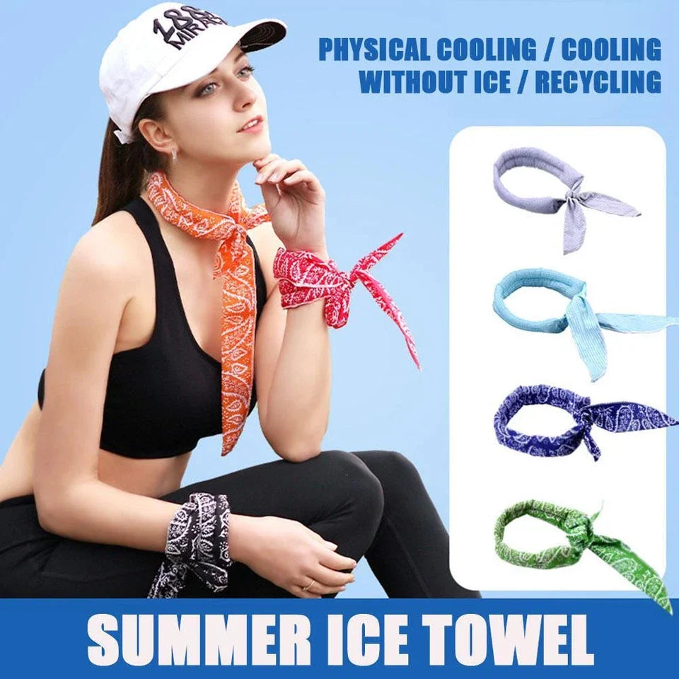 Ice Cooling Neck Wrap & Bandana — Multi-Use Sun Protection Scarf