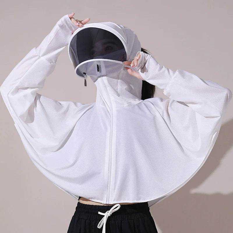 Ice Silk UV Protection Sun Cape — Lightweight Summer Cover-Up