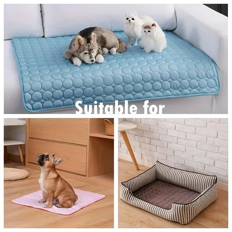 YEGBONG Cooling Pet Bed — Breathable Ice Silk Cushion