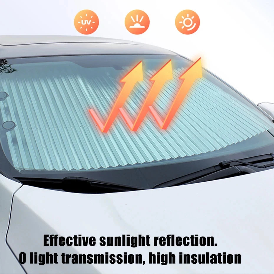 CORNING Retractable Windshield Sunshade — 99% UV Protection