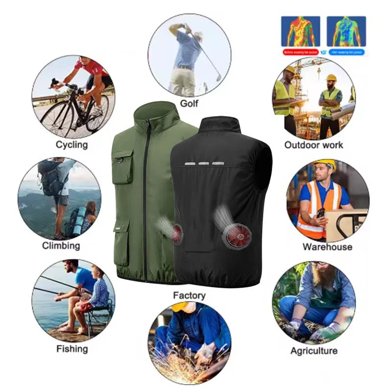 Built-In Fan Cooling Workwear — Short Sleeve