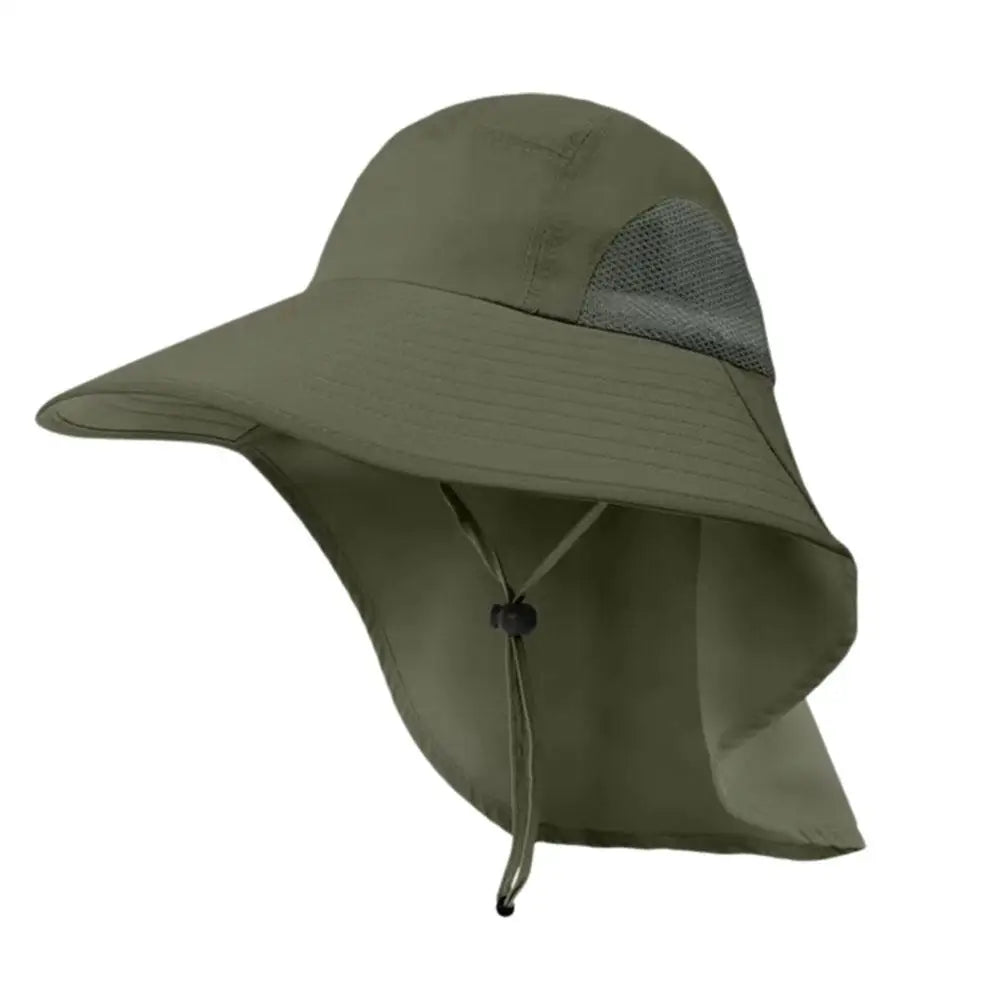 Wide Brim Sun Hat with Neck Flap — UPF 50+ Protection