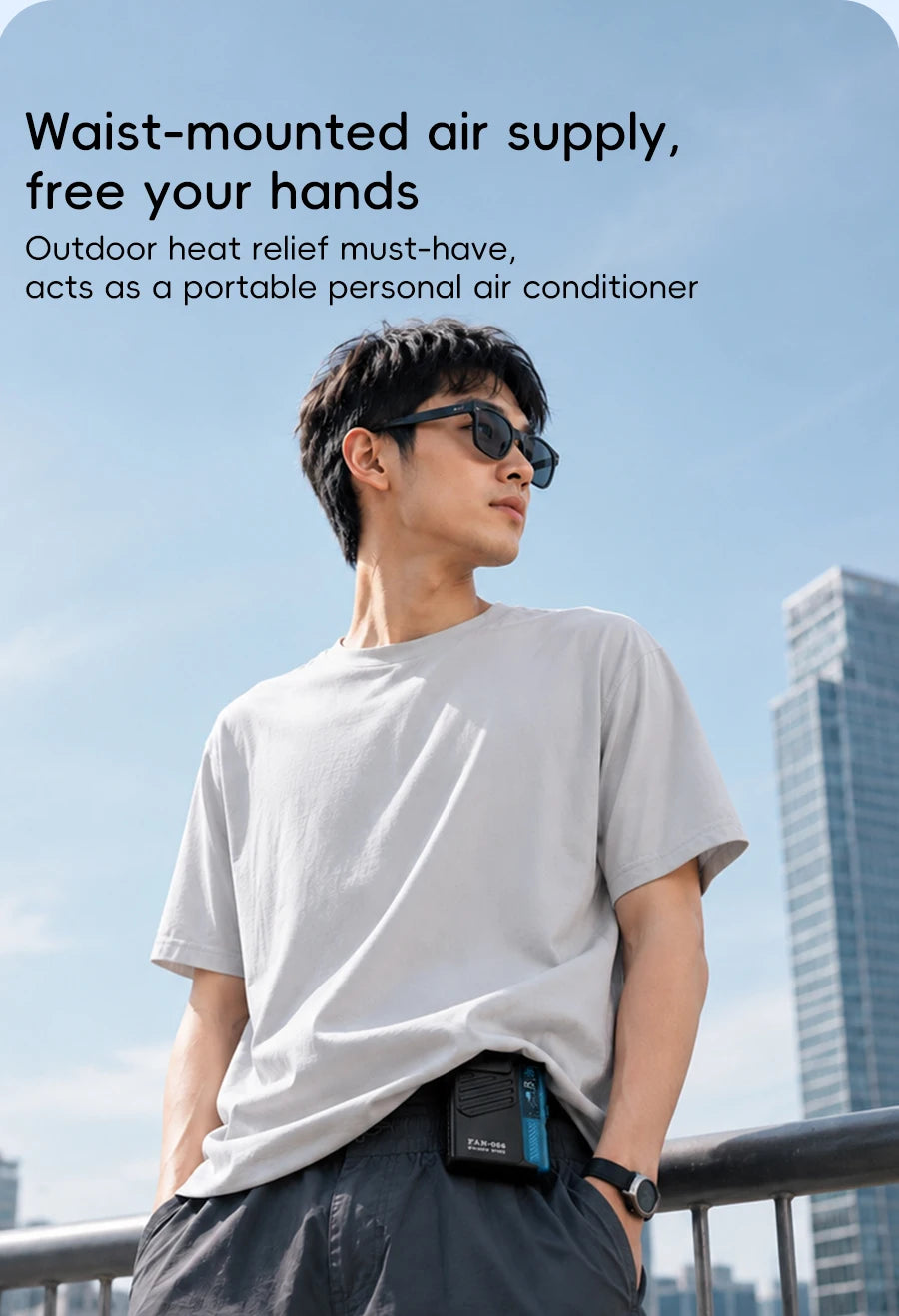 Kinscoter Waist Fan — 4000mAh Portable Bladeless Cooling Fan