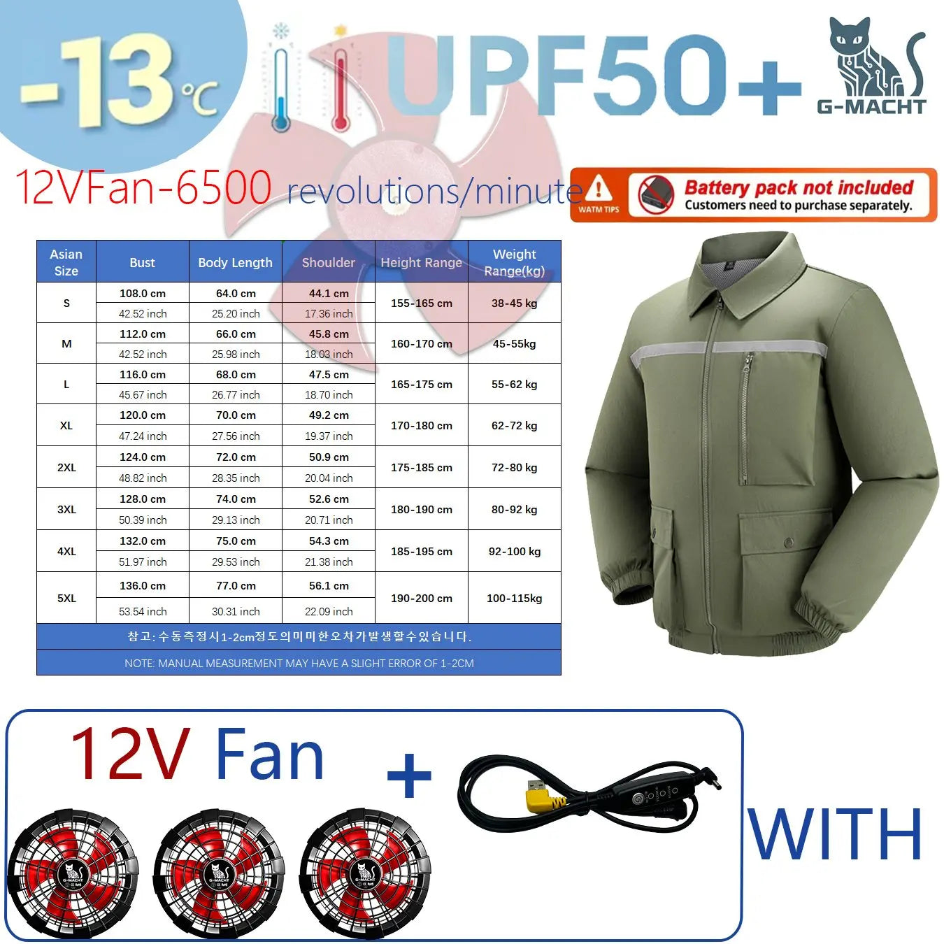 G-MACHT 4-Fan Cooling Jacket — Ultralight Air Conditioning Wear