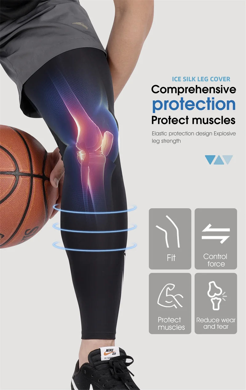 West Biking Ice Silk Compression Leg Sleeves — UV Protection