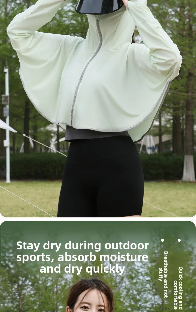 Ice Silk Hooded Sun Jacket — Full UV Protection with Face Cover
