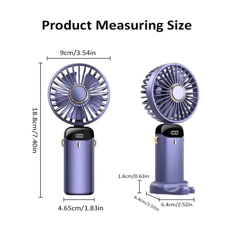 OIMG 5-Speed Neck Fan with LED Display & Phone Stand