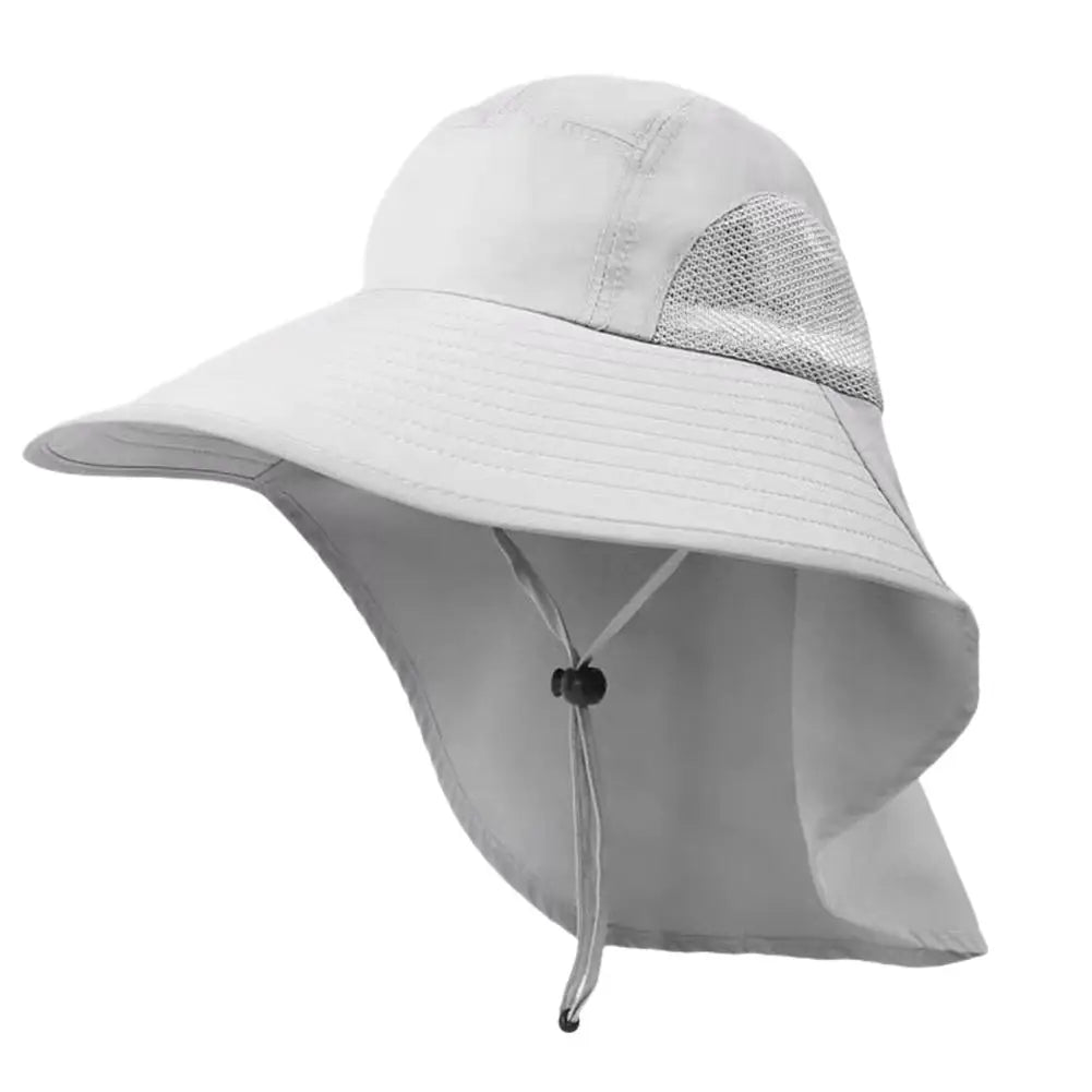 Wide Brim Sun Hat with Neck Flap — UPF 50+ Protection
