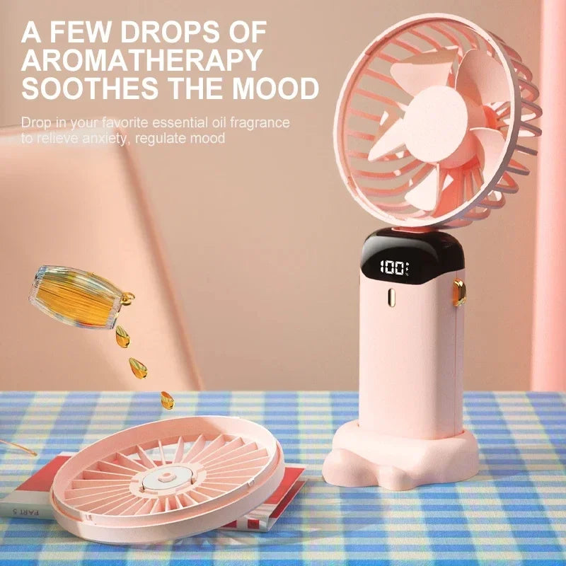 OIMG 5-Speed Neck Fan with LED Display & Phone Stand