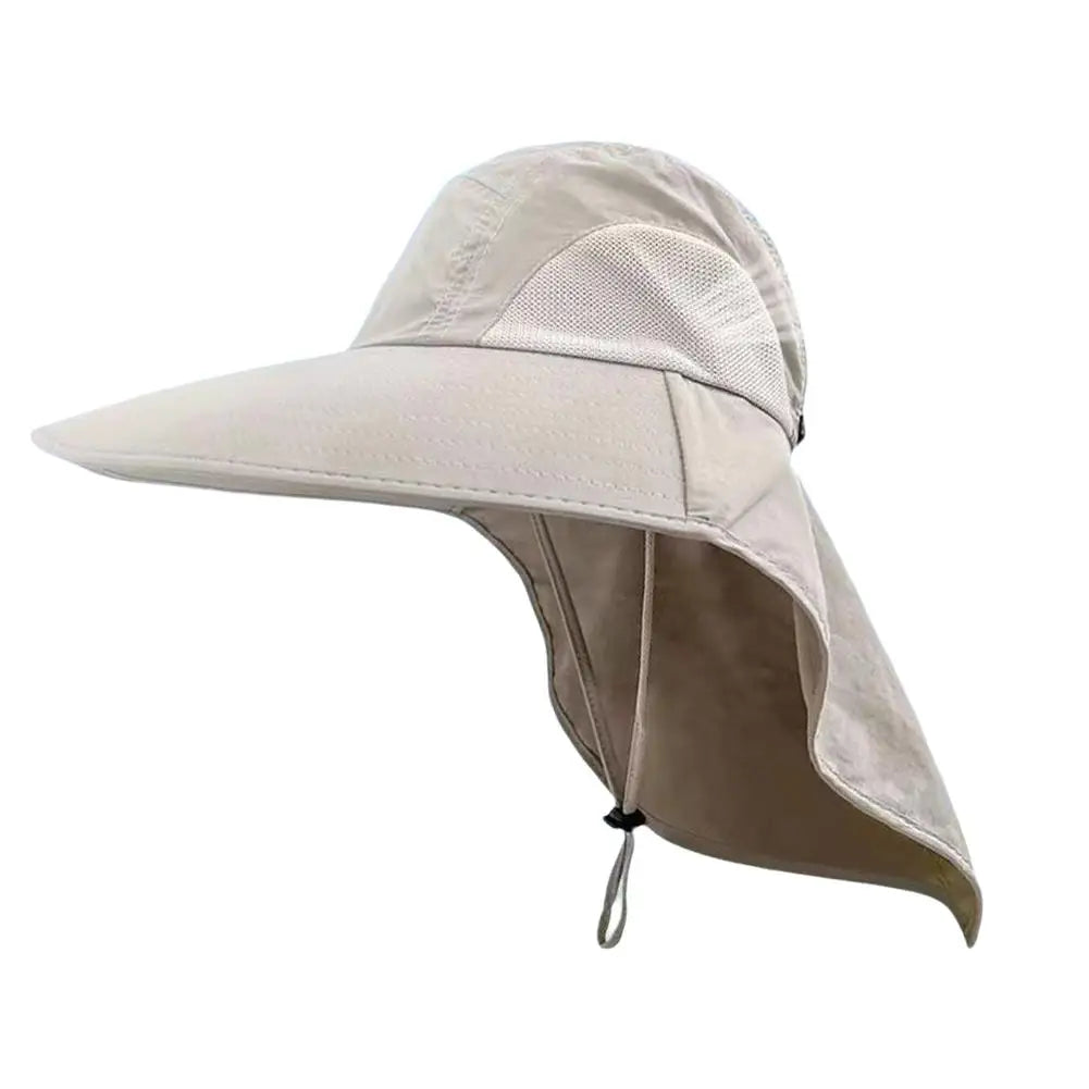 Wide Brim Sun Hat with Neck Flap — UPF 50+ Protection