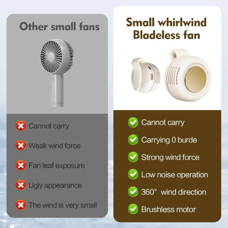 360° Silent Waist Fan — 60-Blade Bladeless Cooling
