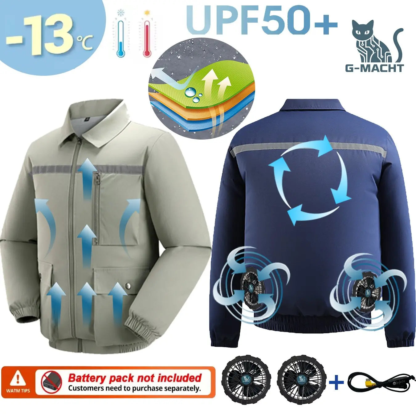 G-MACHT 4-Fan Cooling Jacket — Ultralight Air Conditioning Wear