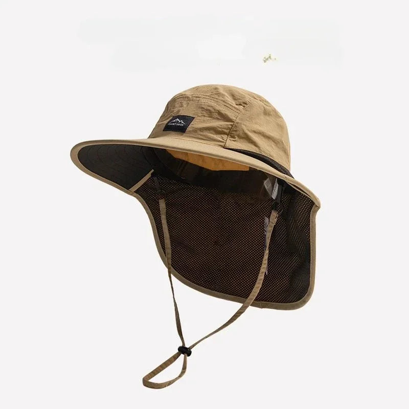 WRELS Wide Brim Bucket Hat — Neck Protection Panama Style