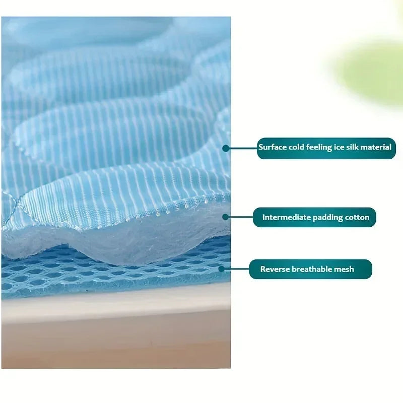 YEGBONG Cooling Pet Bed — Breathable Ice Silk Cushion