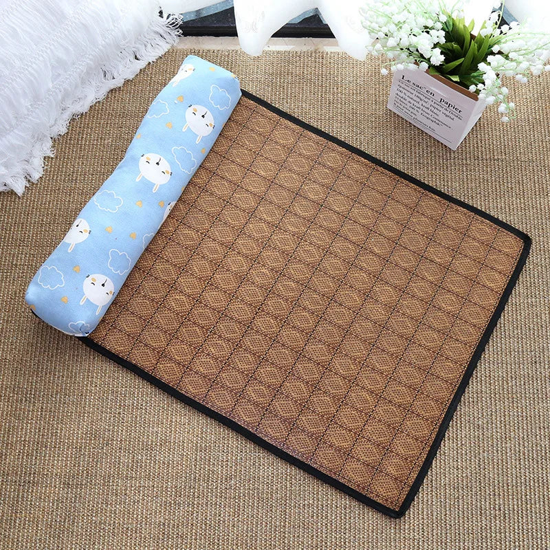 Natural Rattan Weave Cooling Mat for Cats & Dogs