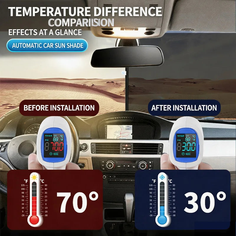 Retractable Auto Sunshade — Front & Rear Window UV Protector