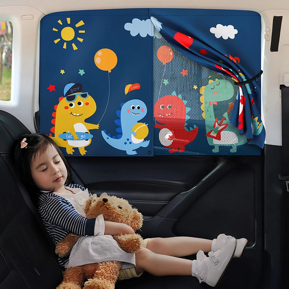 Magnetic Car Window Sunshade with Mosquito Net