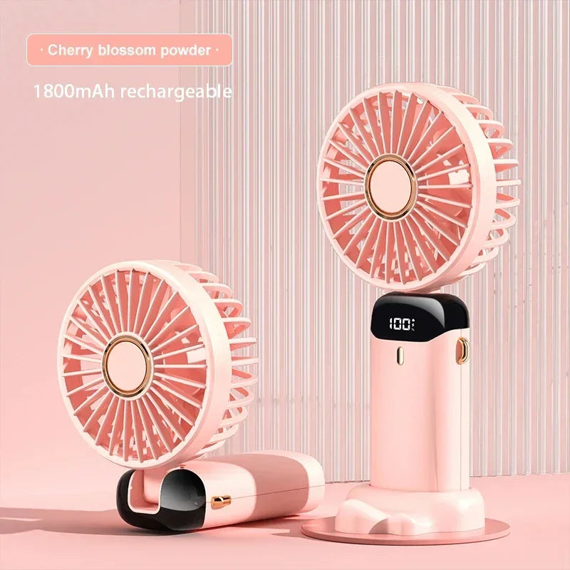 OIMG 5-Speed Neck Fan with LED Display & Phone Stand