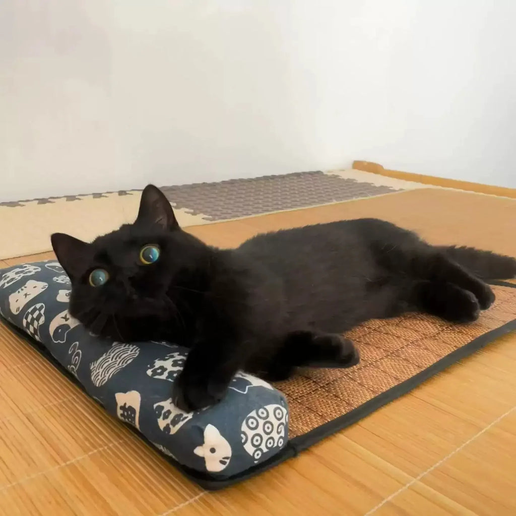 Natural Rattan Weave Cooling Mat for Cats & Dogs