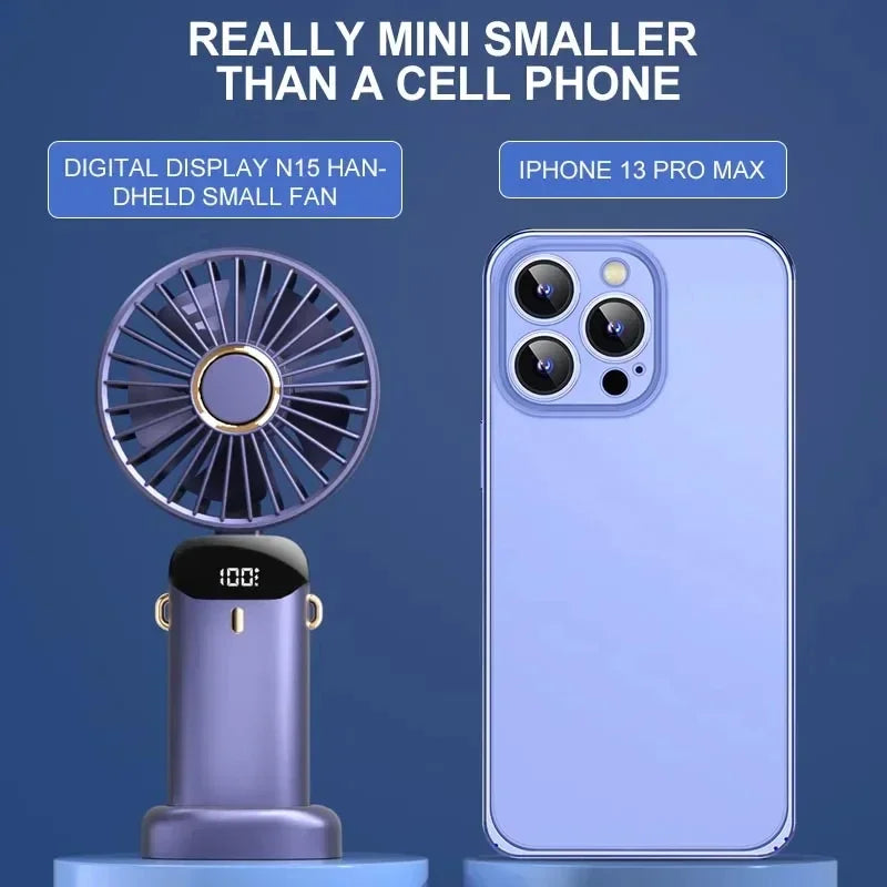OIMG 5-Speed Neck Fan with LED Display & Phone Stand