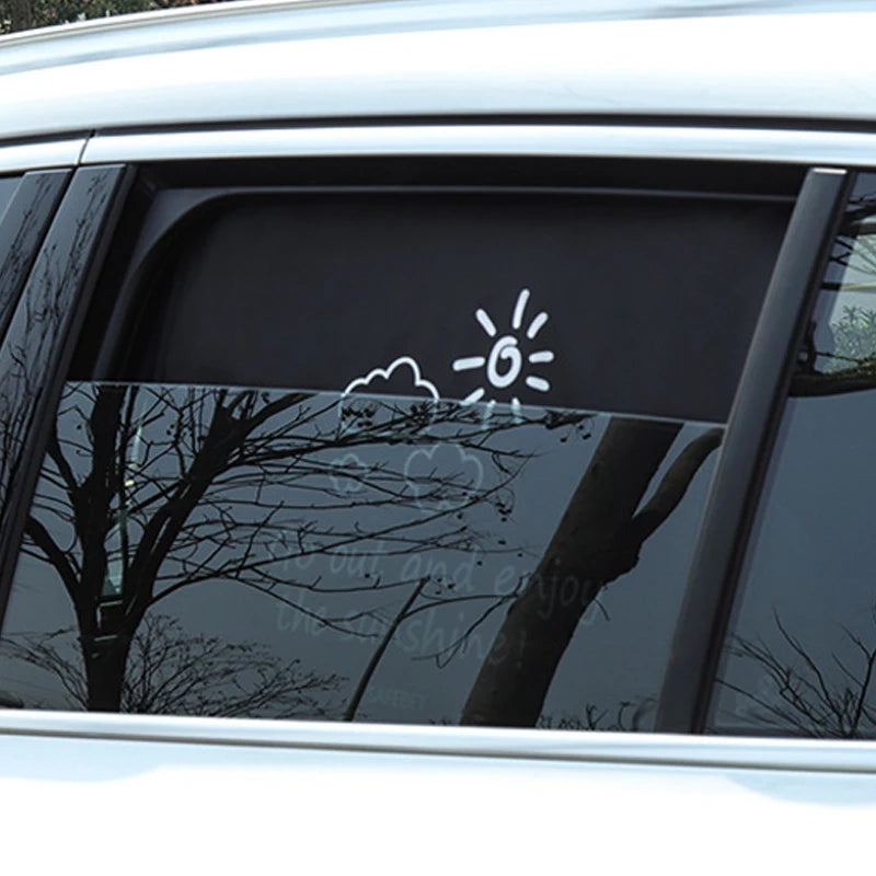 Magnetic Car Side Window Sunshade — Cute Cartoon Design for Kids