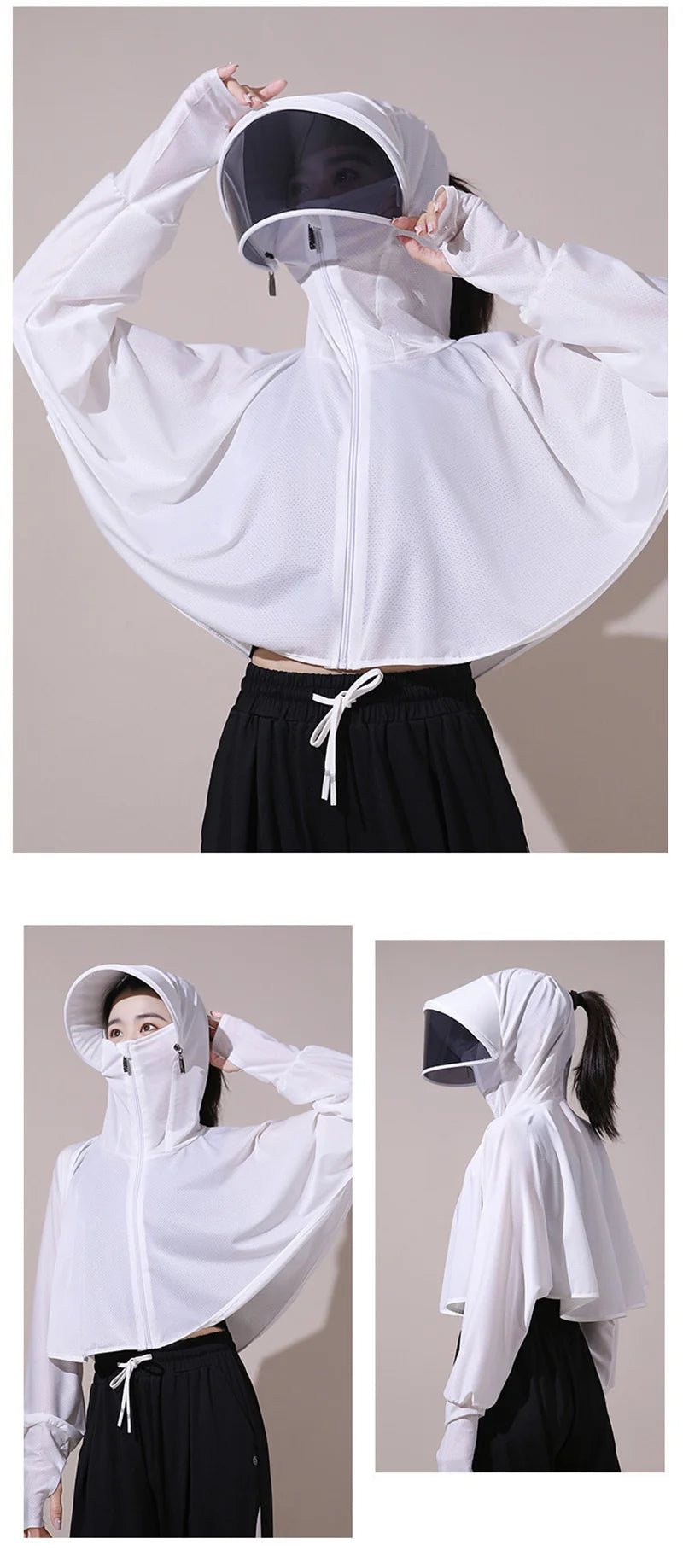 Ice Silk UV Protection Sun Cape — Lightweight Summer Cover-Up