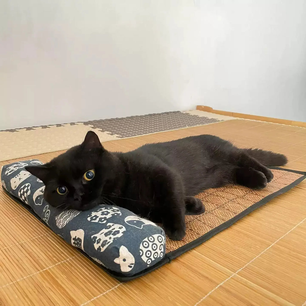 Natural Rattan Weave Cooling Mat for Cats & Dogs