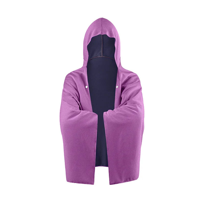 4-in-1 Cooling Hooded Poncho — Instant Cool-Down Wrap