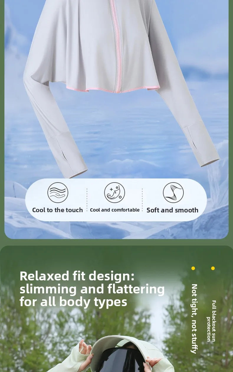 Ice Silk Hooded Sun Jacket — Full UV Protection with Face Cover