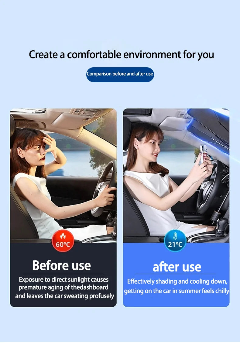 LZJV Car Windshield Sunshade — UV & Heat Protection