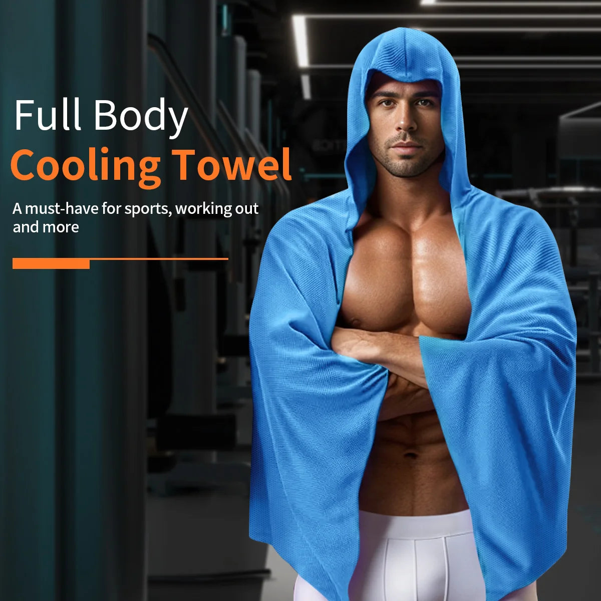 4-in-1 Cooling Hooded Poncho — Instant Cool-Down Wrap