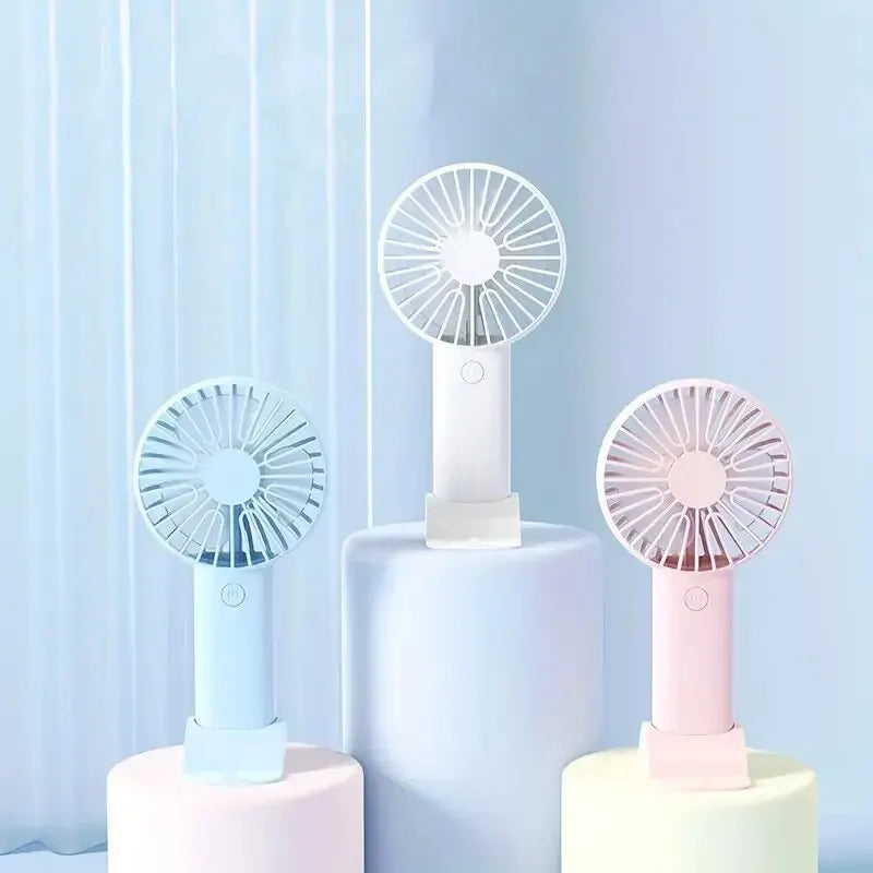 Mini USB Fan with Phone Holder — Handheld & Desktop 3-in-1