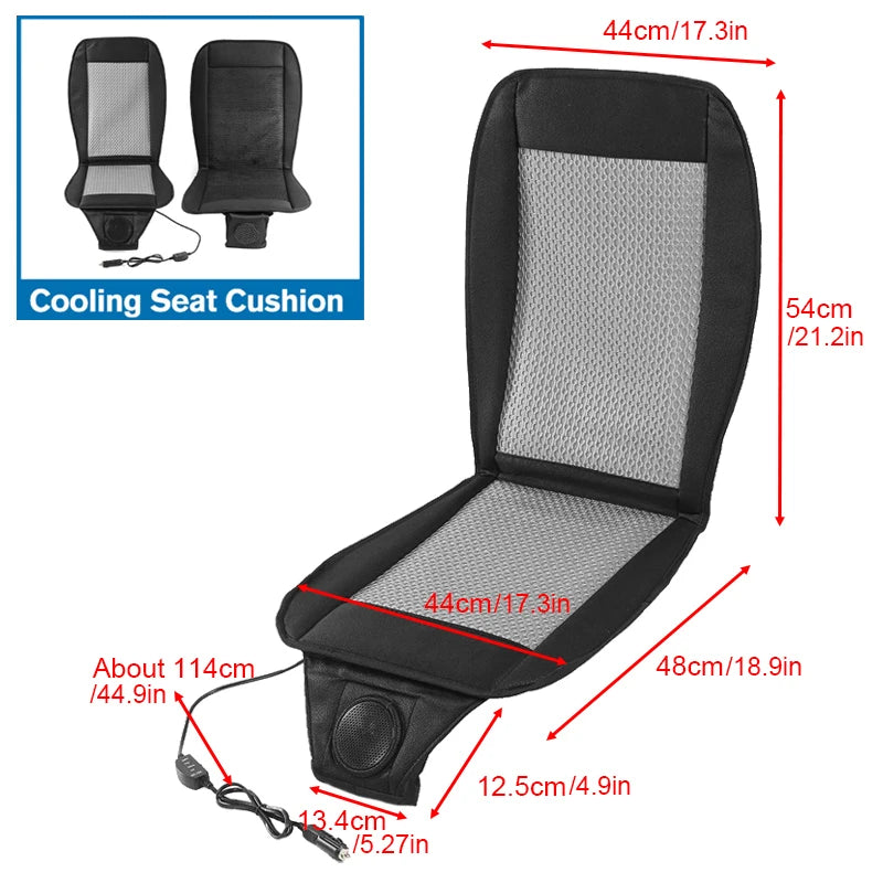 HulitTop 8-Fan Ventilated Car Seat Cushion — DC 12V