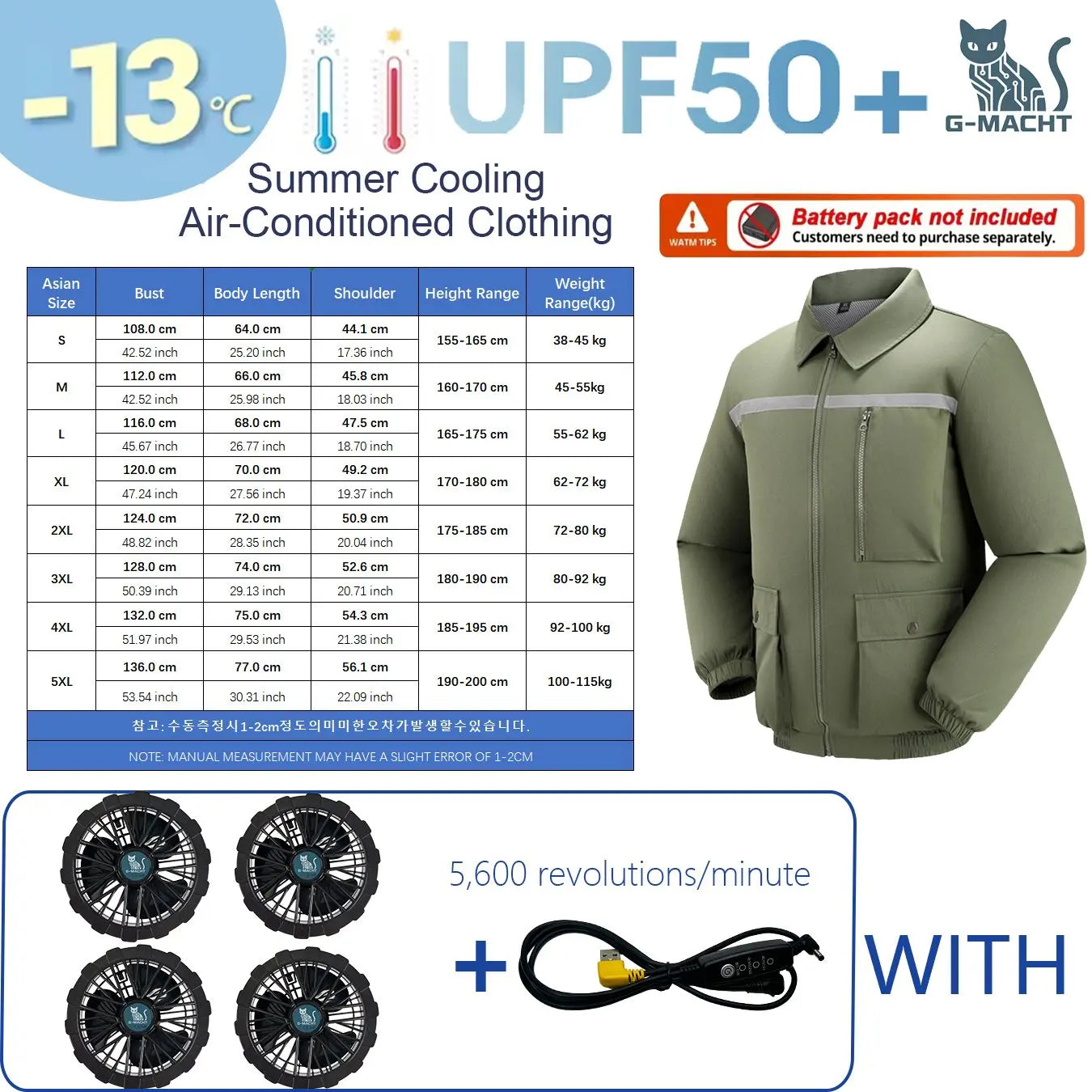 G-MACHT 4-Fan Cooling Jacket — Ultralight Air Conditioning Wear