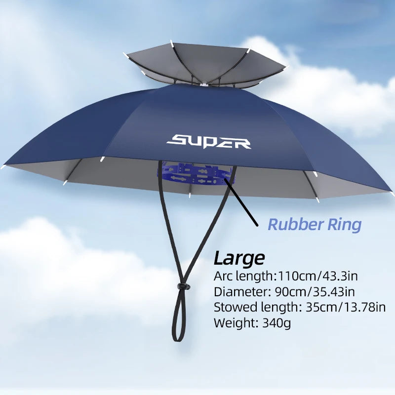 Hands-Free Umbrella Hat — UPF 50+ Sun Protection