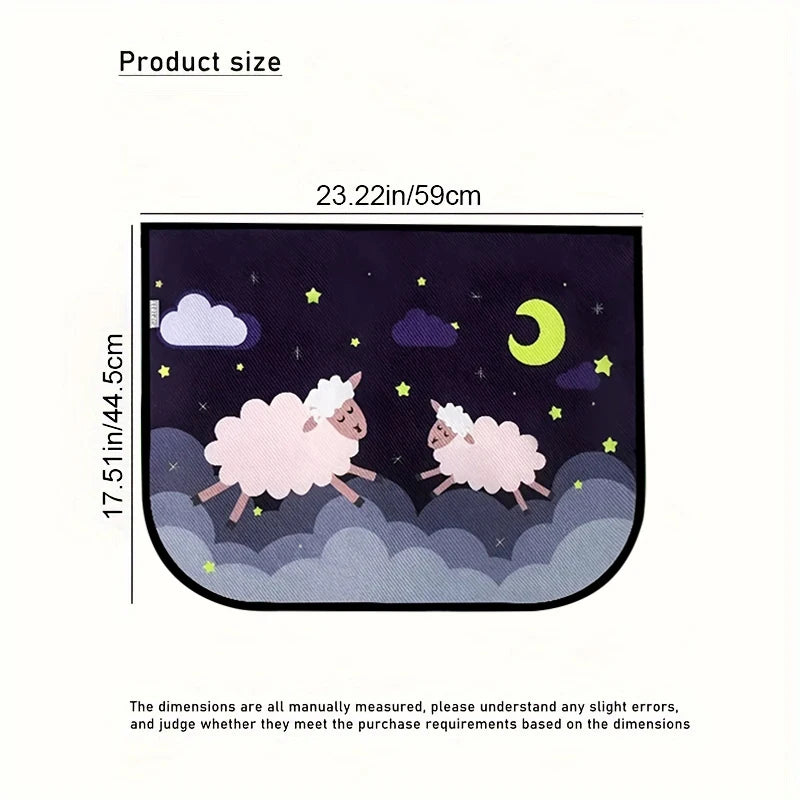 Magnetic Car Side Window Sunshade — Cute Cartoon Design for Kids