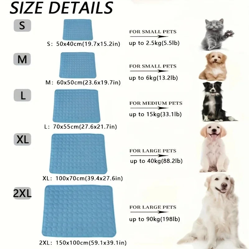 YEGBONG Cooling Pet Bed — Breathable Ice Silk Cushion