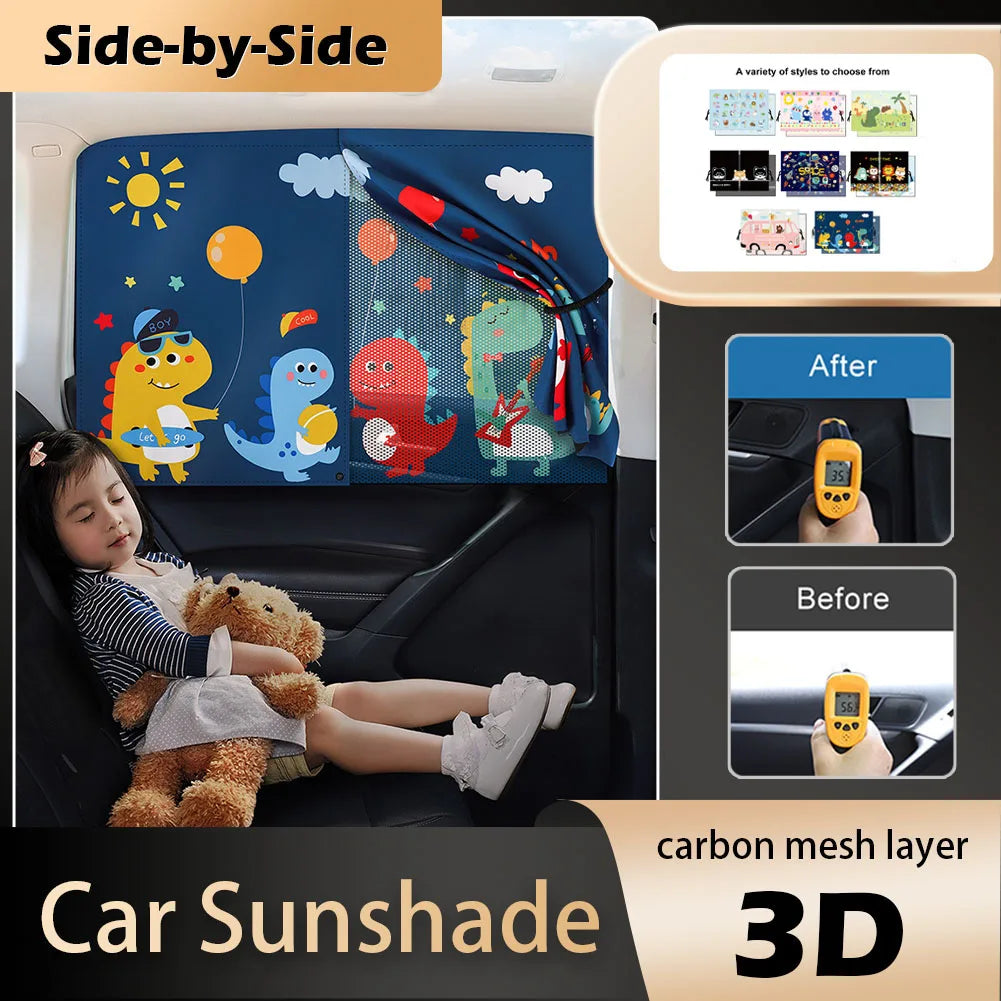 Magnetic Car Window Sunshade with Mosquito Net