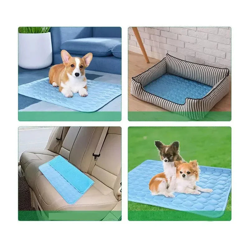 YEGBONG Cooling Pet Bed — Breathable Ice Silk Cushion