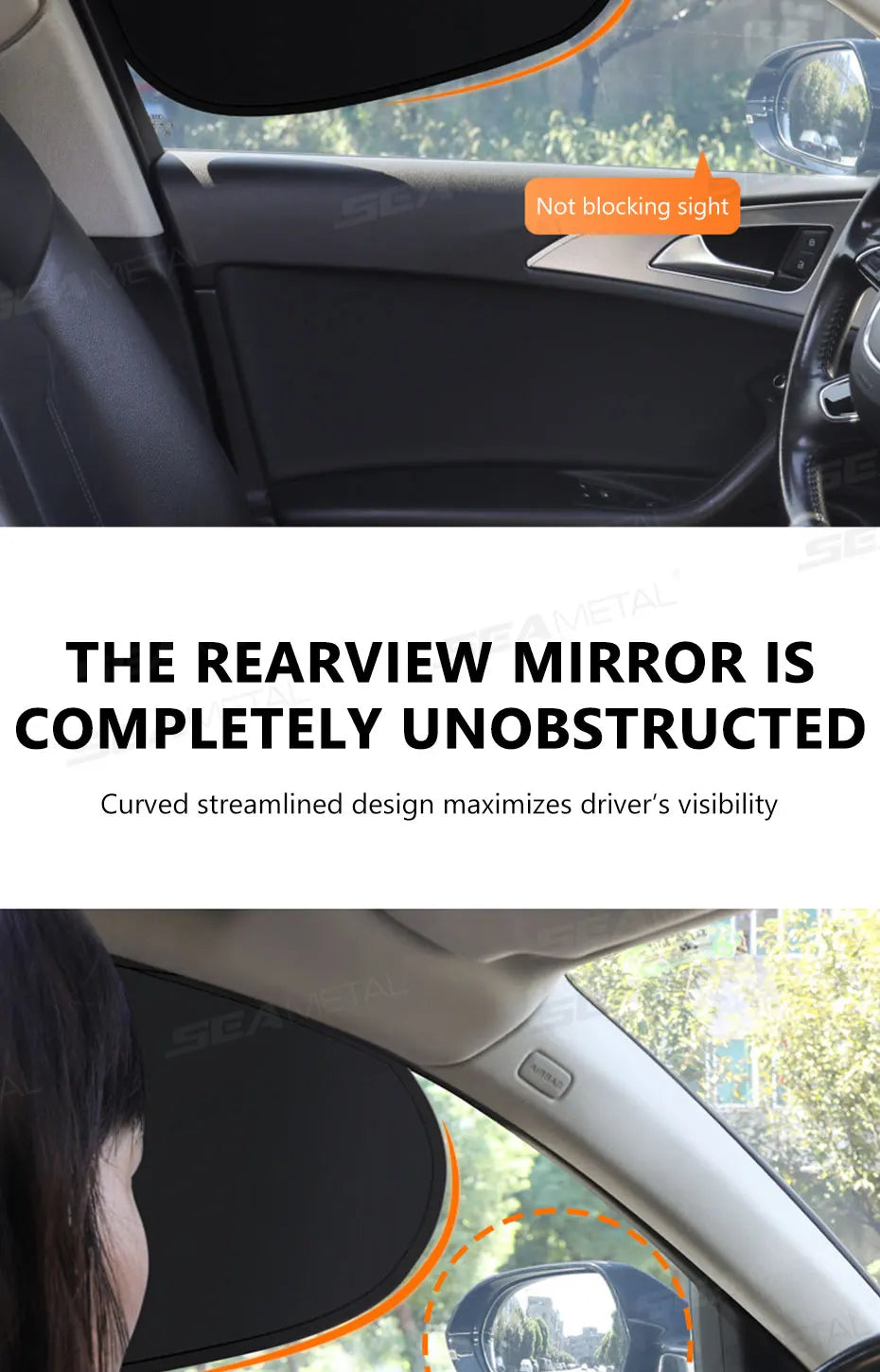 SEAMETAL Electrostatic Side Window Sunshade — 4-Layer UV Blocker
