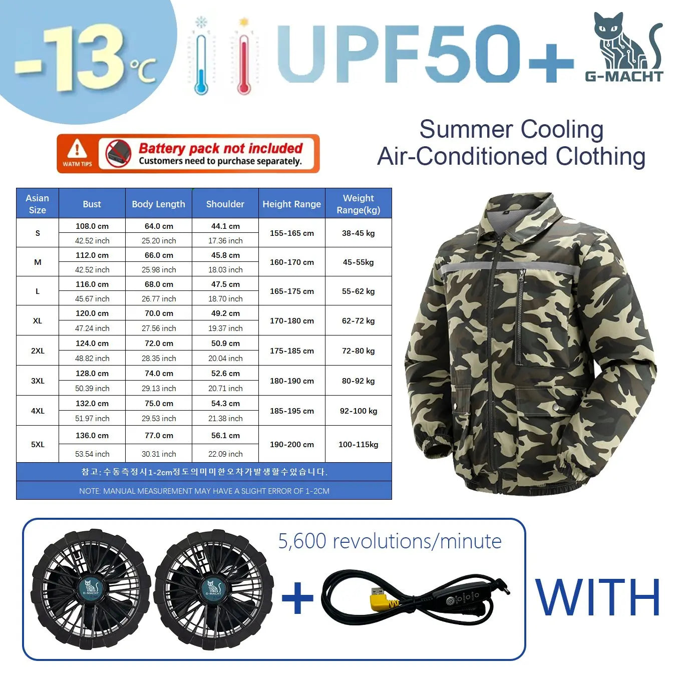 G-MACHT 4-Fan Cooling Jacket — Ultralight Air Conditioning Wear