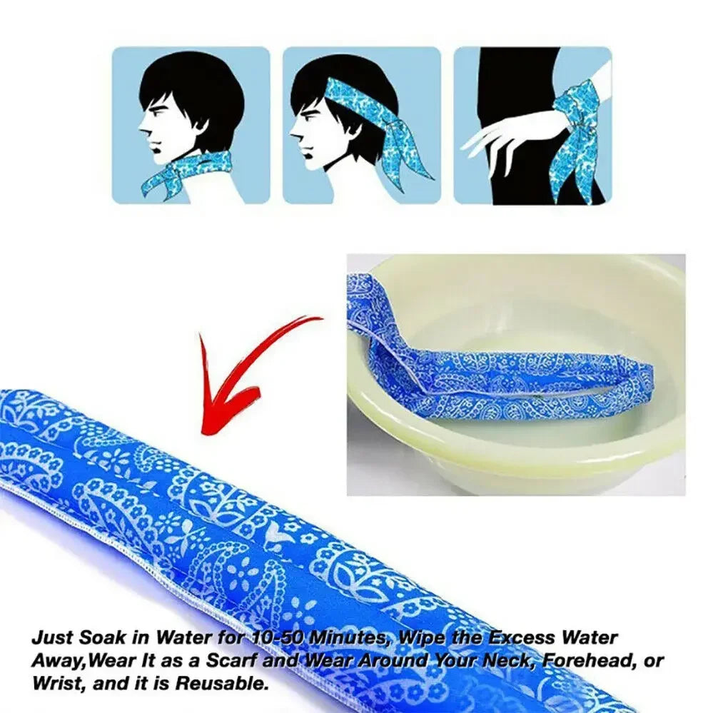 Ice Cooling Neck Wrap & Bandana — Multi-Use Sun Protection Scarf