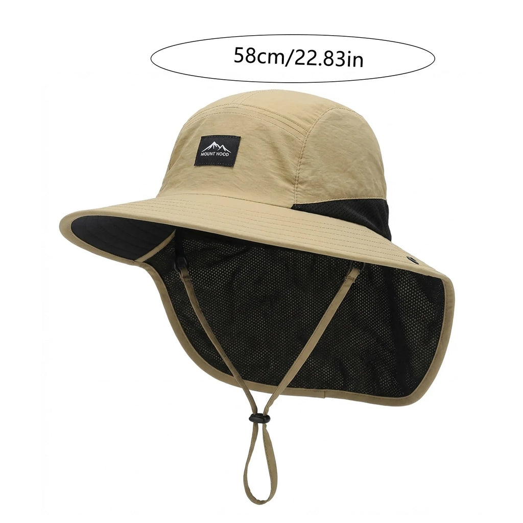 WRELS Wide Brim Bucket Hat — Neck Protection Panama Style