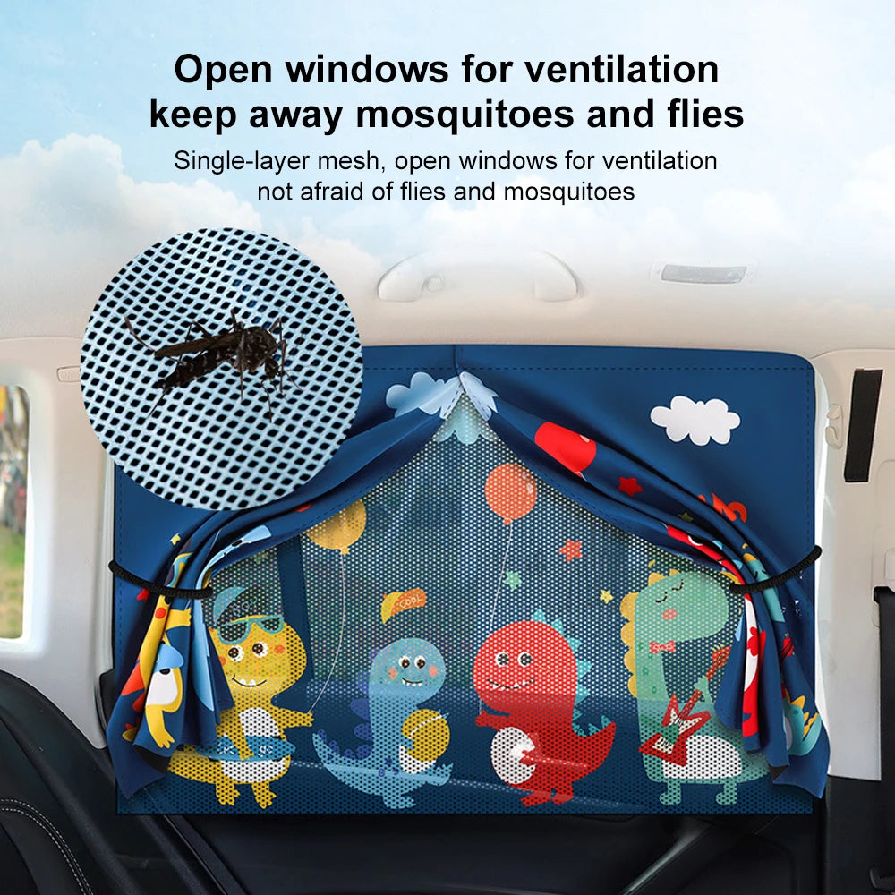 Magnetic Car Window Sunshade with Mosquito Net
