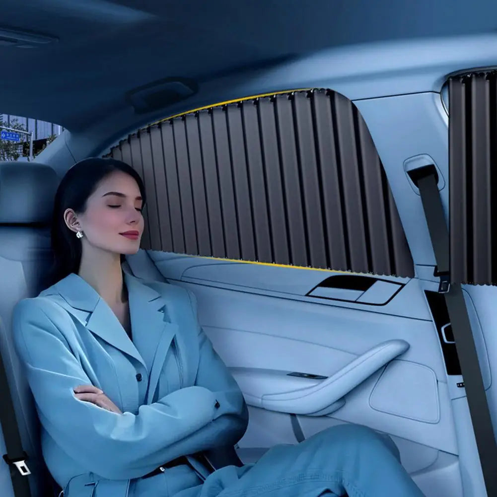 Automatic Telescopic Side Window Sunshade — Embedded Track System